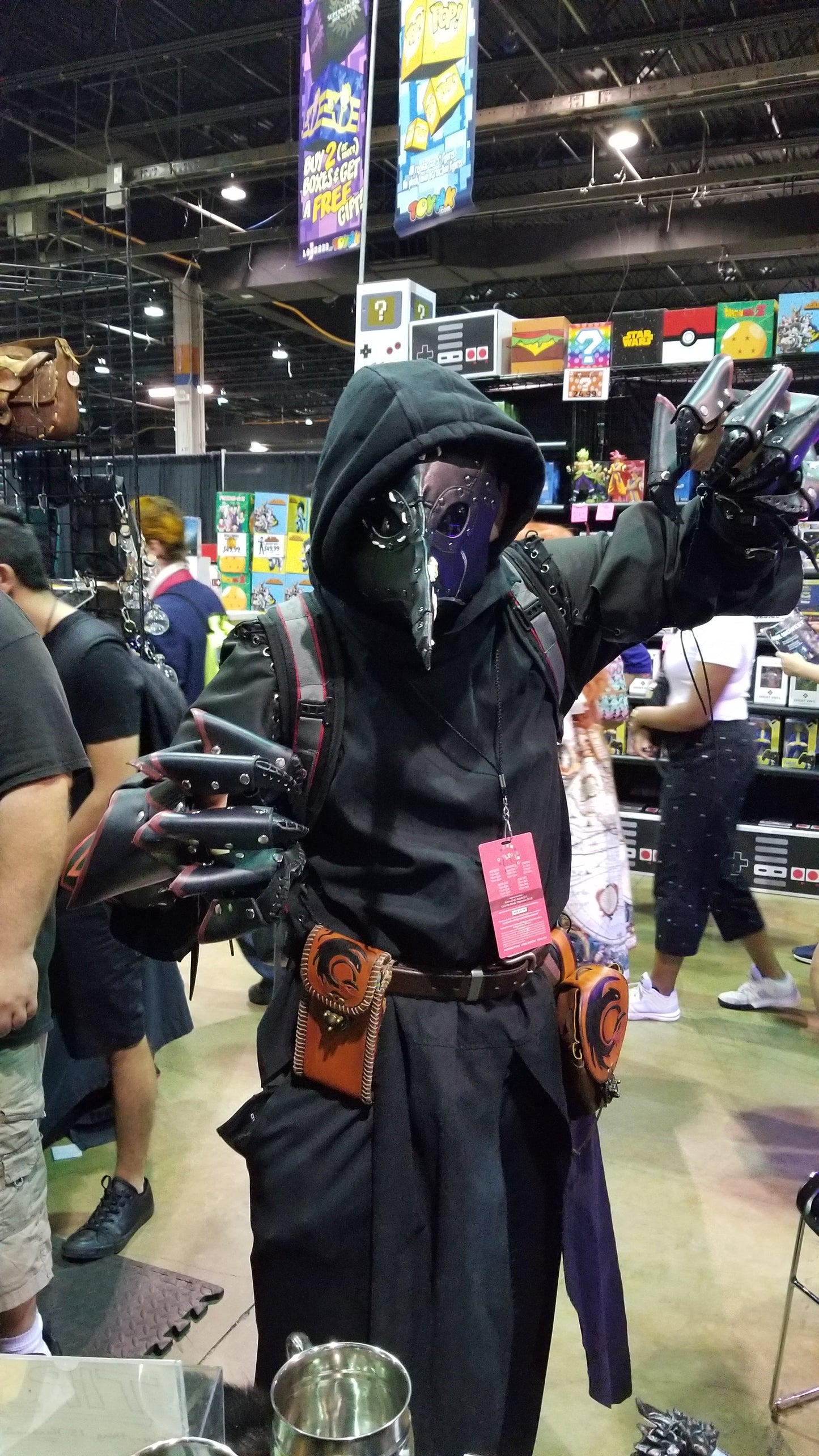 Black Spikey All Leather Hand Claws and Dragon Bracers COMBO SET