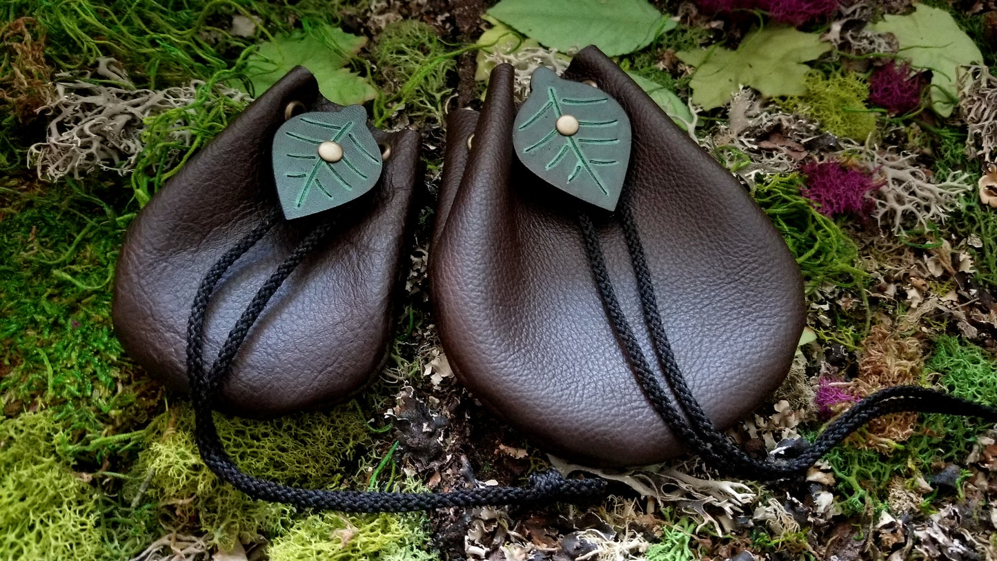 Leather Dice Bags With Elvin Leaf Charm GLOWS