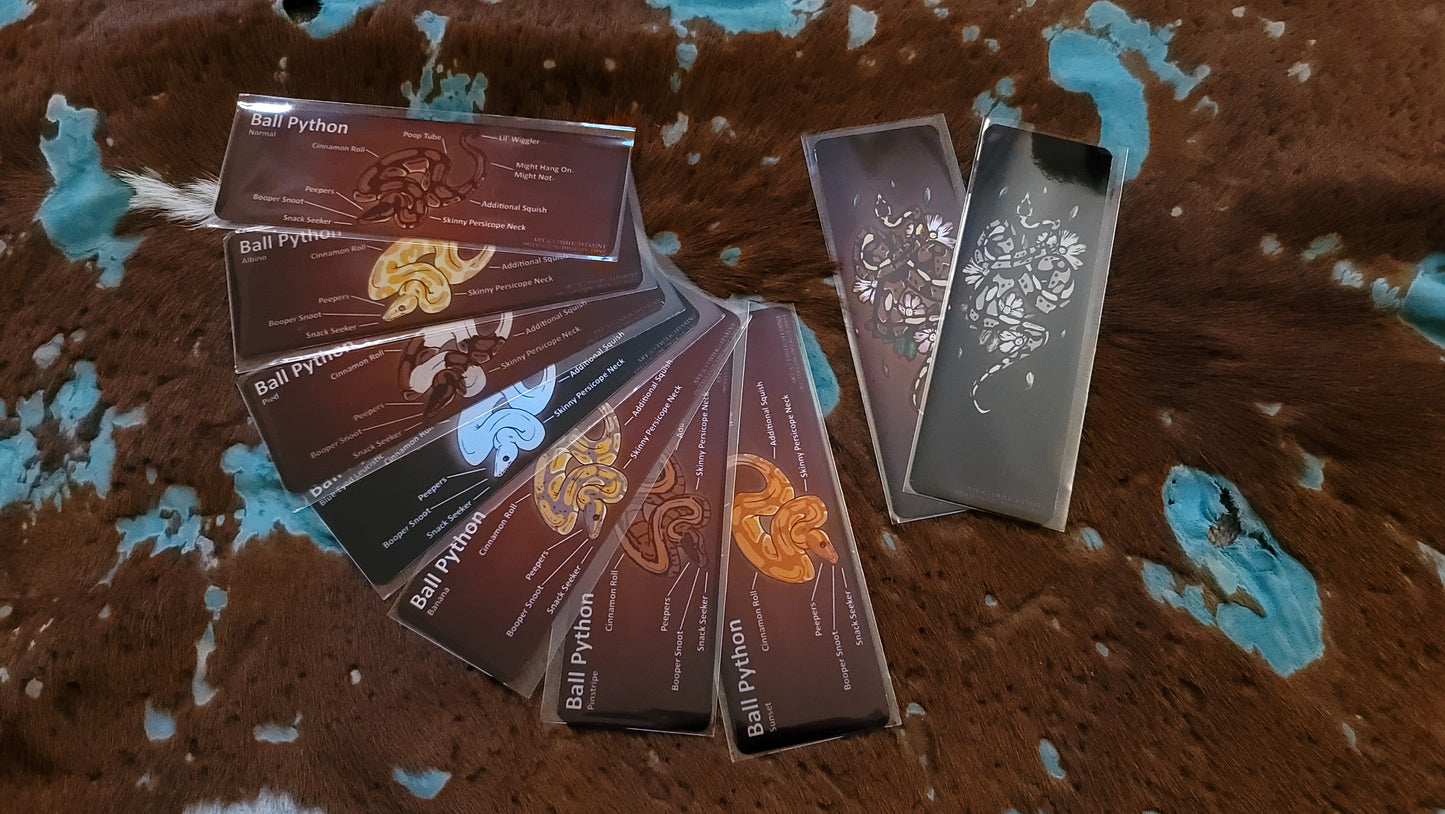 Metal Aluminum Bookmark Prints, Anatomy of a Ball Python