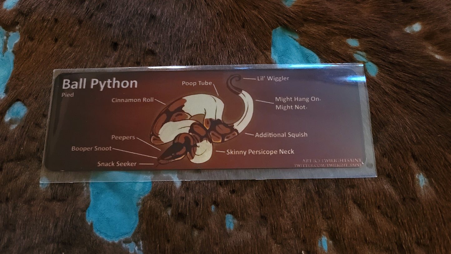 Metal Aluminum Bookmark Prints, Anatomy of a Ball Python