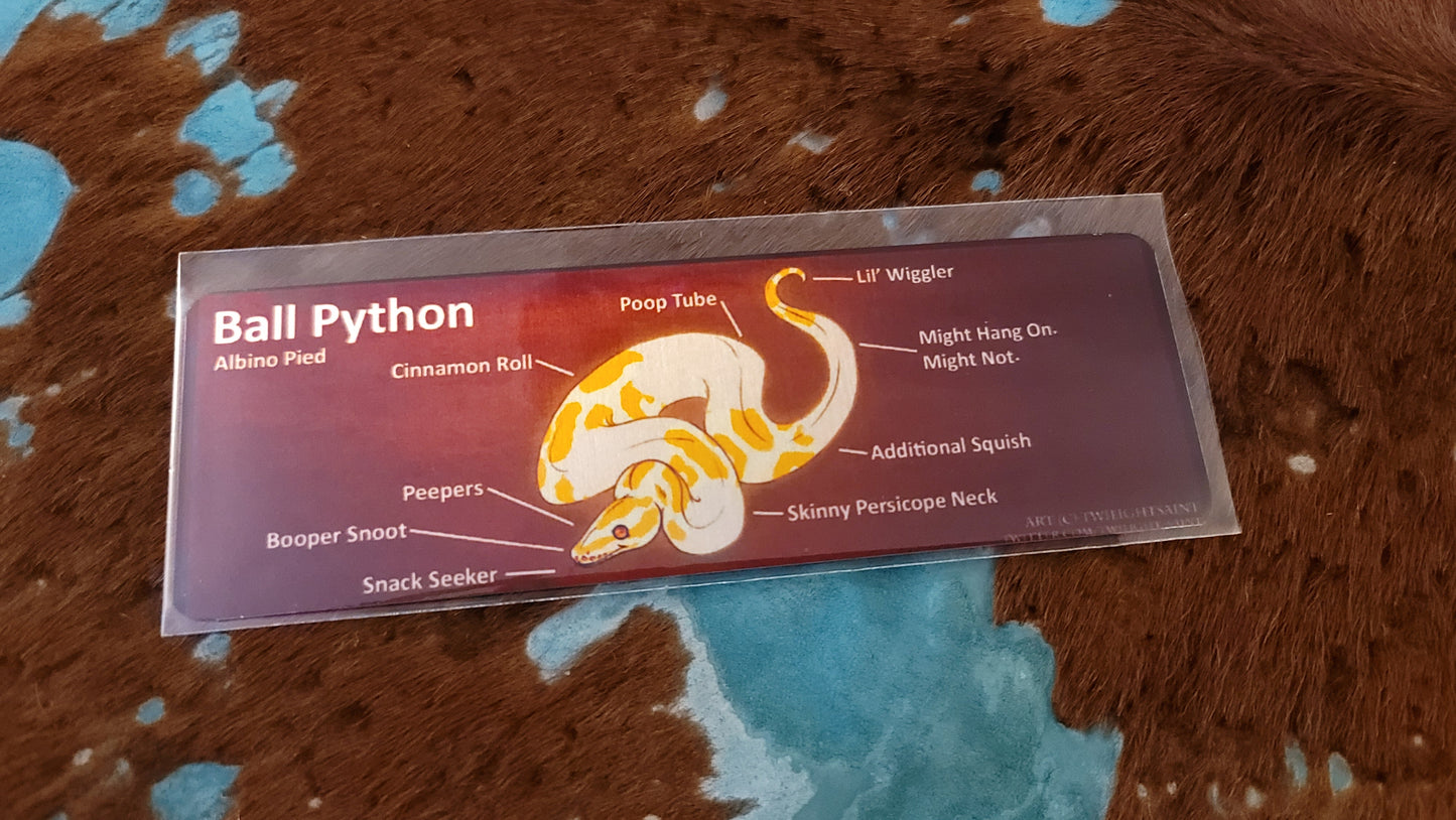 Metal Aluminum Bookmark Prints, Anatomy of a Ball Python
