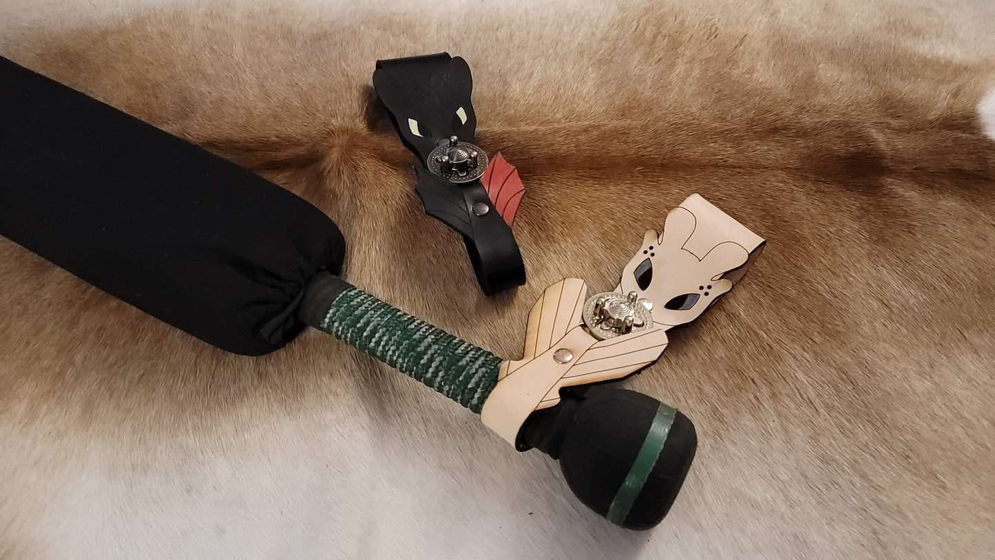 Leather Lasered Toothless & Lightfury Frogs (Sword Sheath Scabbard Holder Holster)