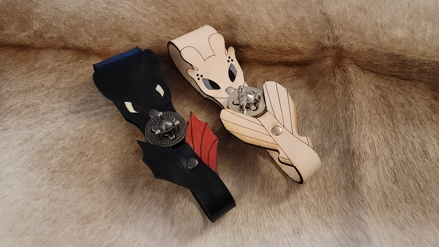 Leather Lasered Toothless & Lightfury Frogs (Sword Sheath Scabbard Holder Holster)