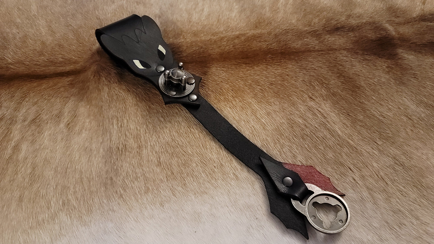 Leather Lasered Toothless & Lightfury Frogs (Sword Sheath Scabbard Holder Holster)