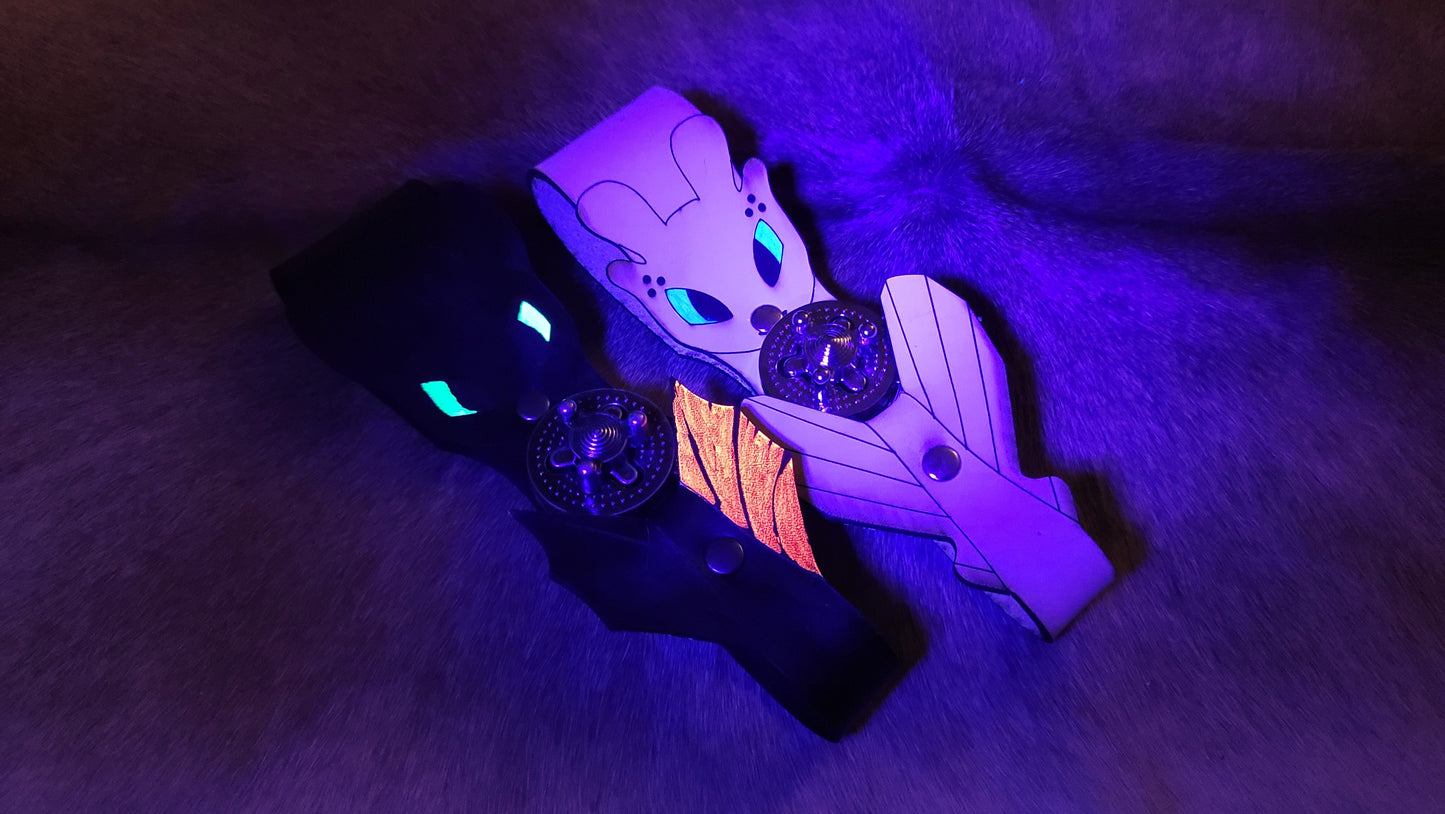 Leather Lasered Toothless & Lightfury Frogs (Sword Sheath Scabbard Holder Holster)