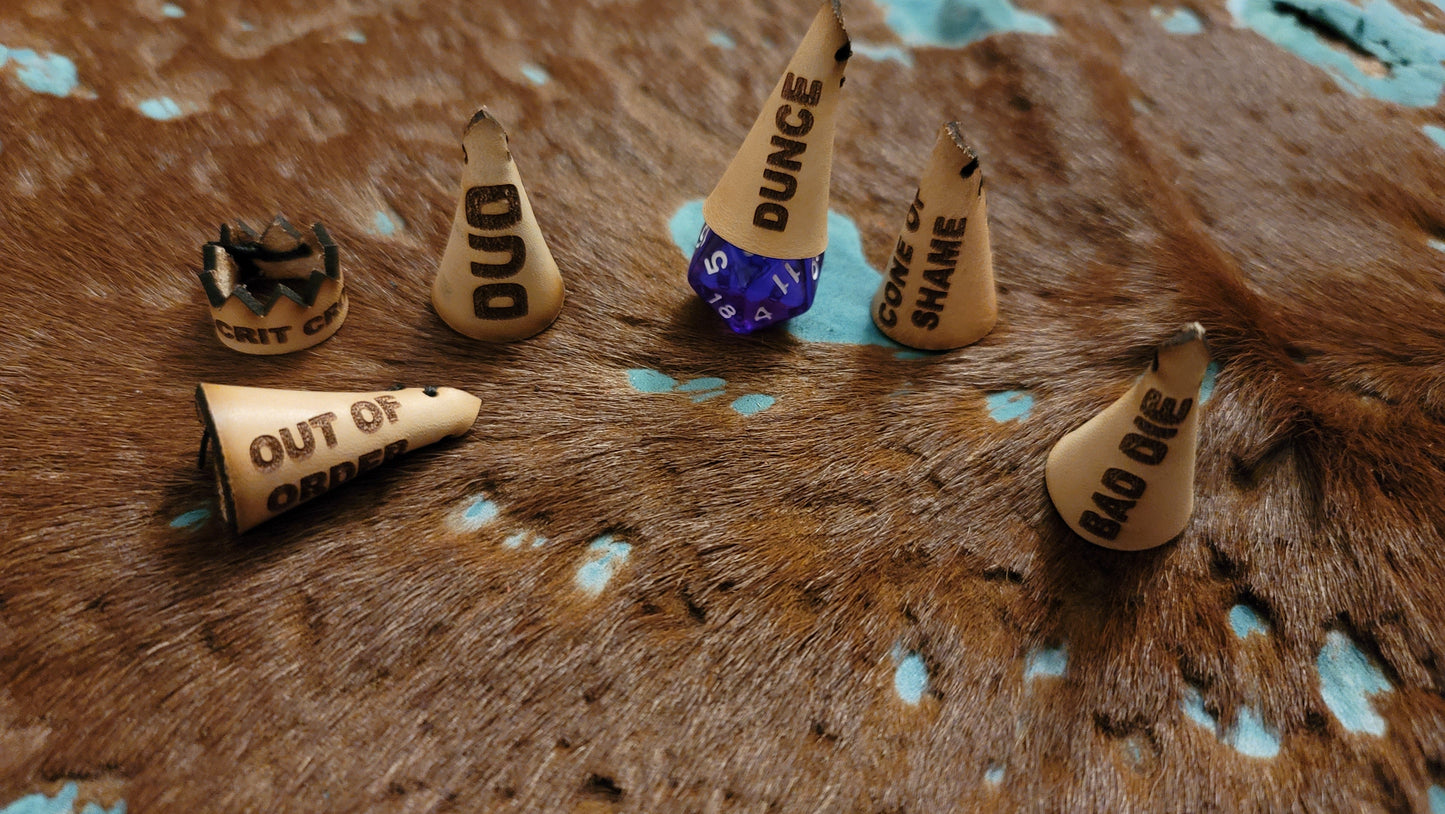 Dunce Hat Accessories for Dice D20 Bad Incompetent Misbehaving Dice