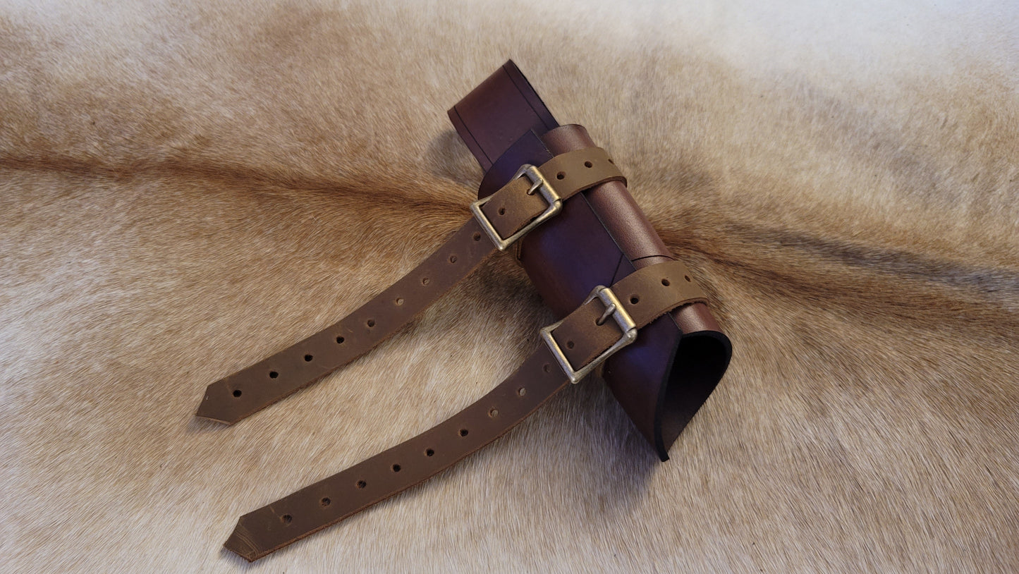 Adjustable Leather Vertical Upright Straight Sword Sheath Scabbard Holster