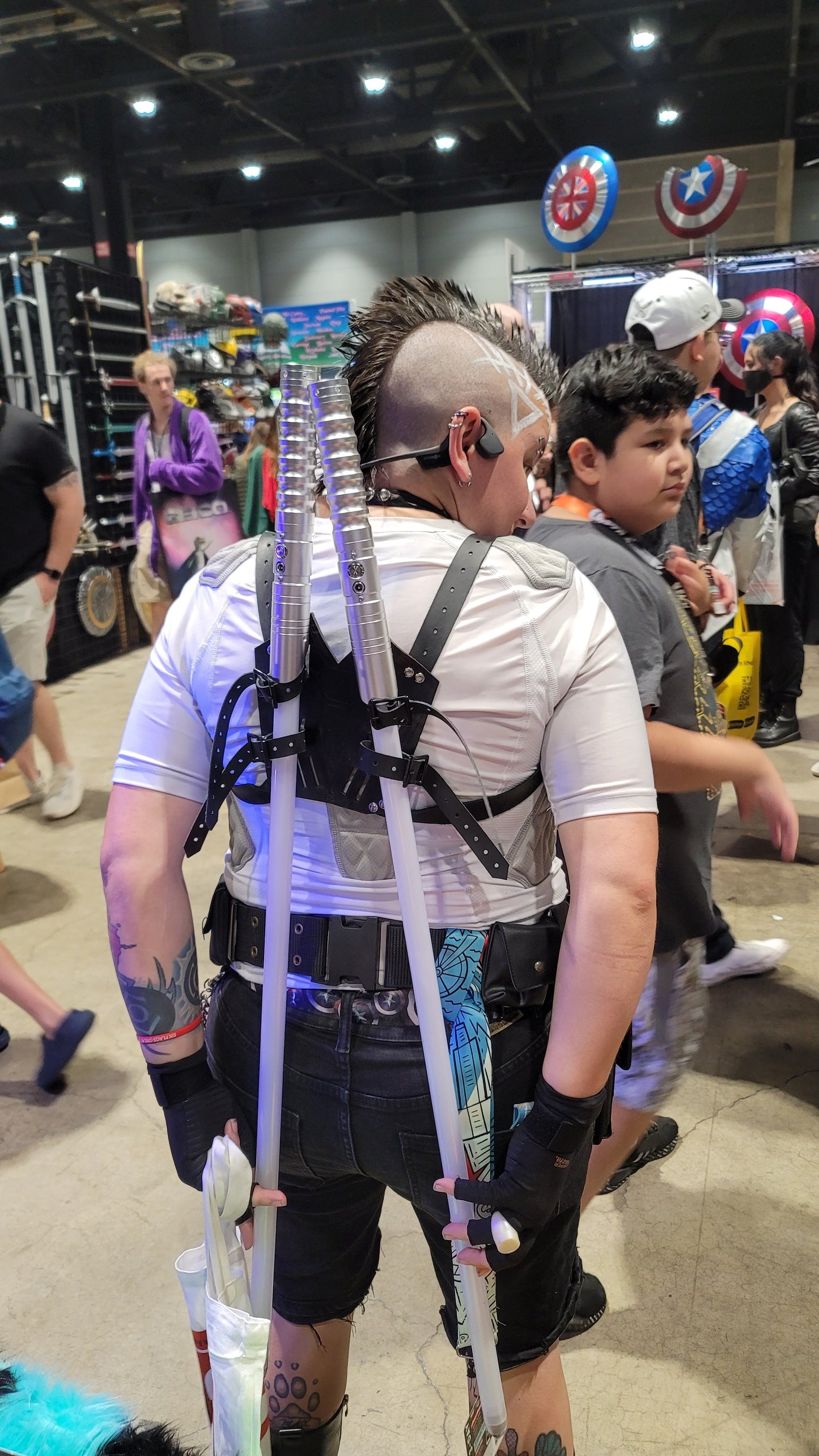 Leather Sword Sheath Scabbard Behind the Back Dual Double Back Carry Holder