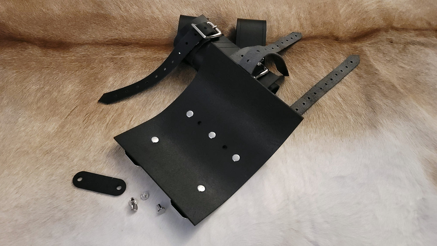 Adjustable Leather ROTATING Double Sword Sheath Two Carrier Scabbard Holster Holder Frog