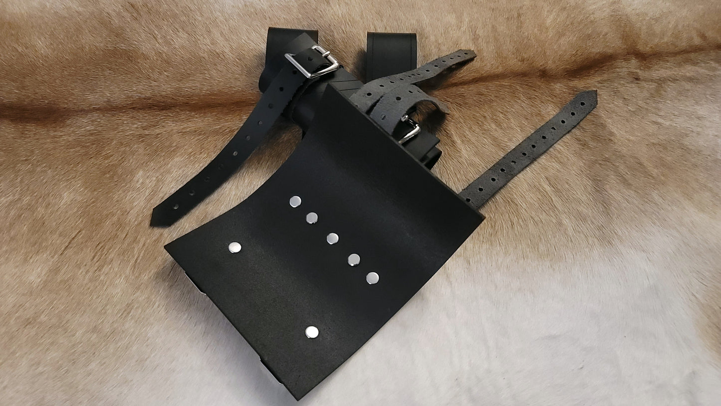 Adjustable Leather ROTATING Double Sword Sheath Two Carrier Scabbard Holster Holder Frog