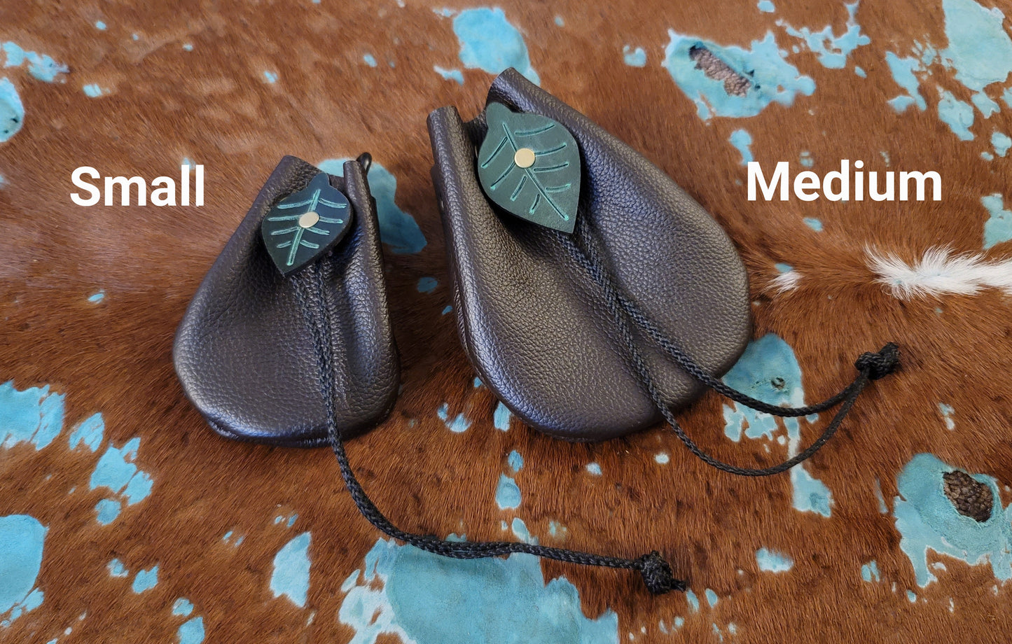 Leather Dice Bags With Elvin Leaf Charm GLOWS