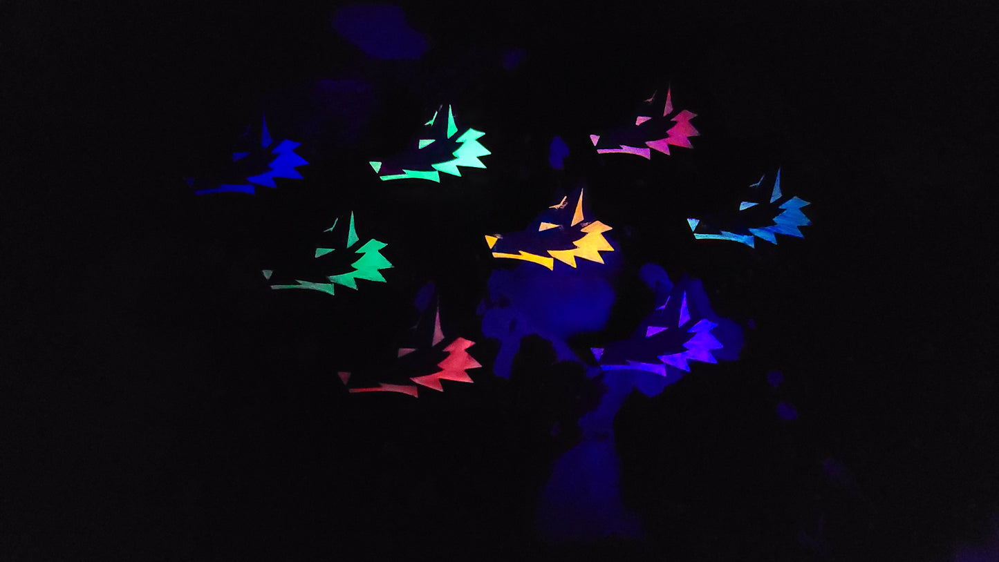 Reverse Color Fox Head UV GLOW Leather Pins Lapel