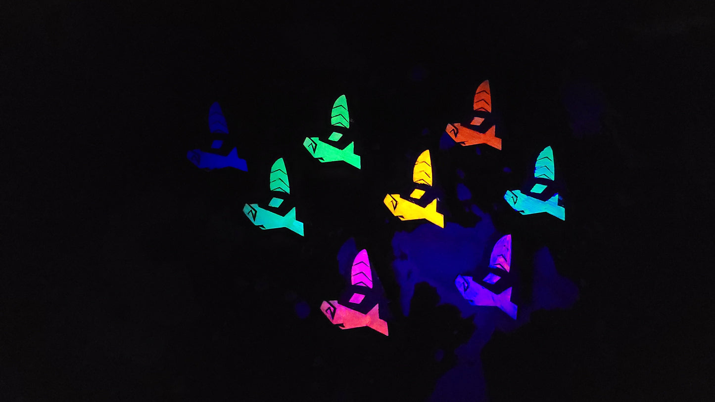 Furry Bat Head UV GLOW Leather Pins Lapel