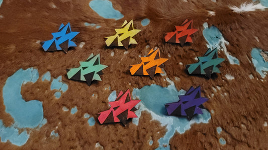 Furry Wolf Head UV GLOW Leather Pins Lapel