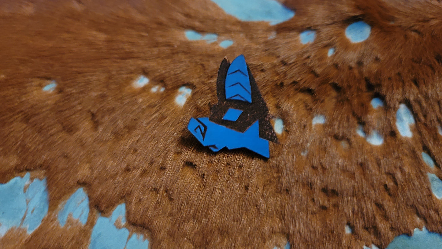 Furry Bat Head UV GLOW Leather Pins Lapel