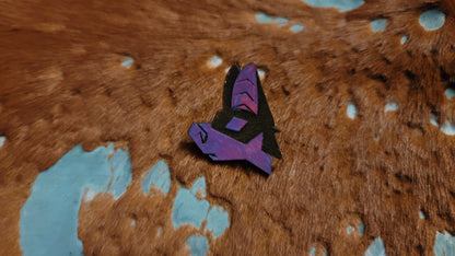 Furry Bat Head UV GLOW Leather Pins Lapel