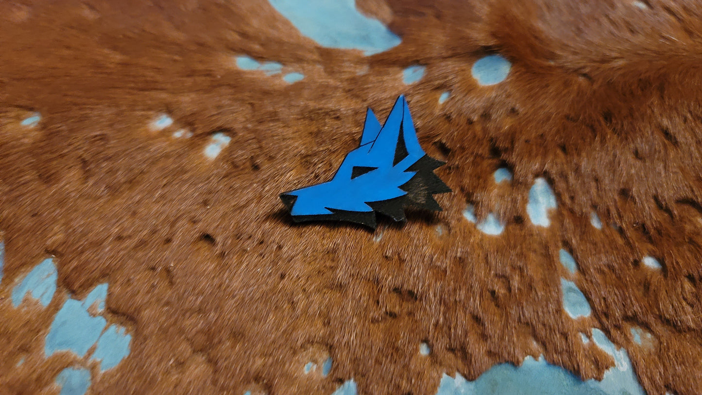 Furry Fox Head UV GLOW Leather Pins Lapel