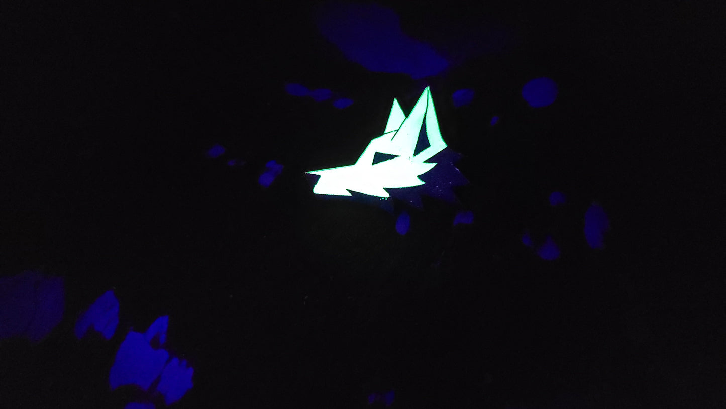 Furry Fox Head UV GLOW Leather Pins Lapel