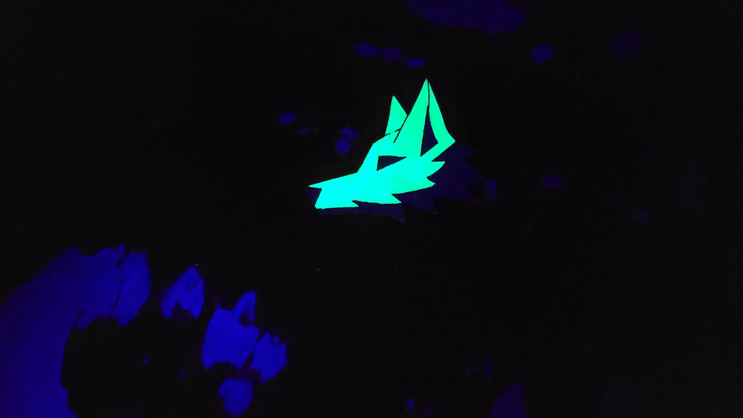 Furry Fox Head UV GLOW Leather Pins Lapel