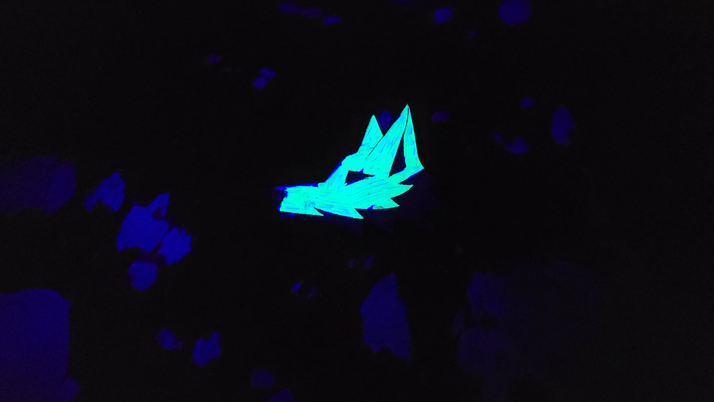 Furry Fox Head UV GLOW Leather Pins Lapel