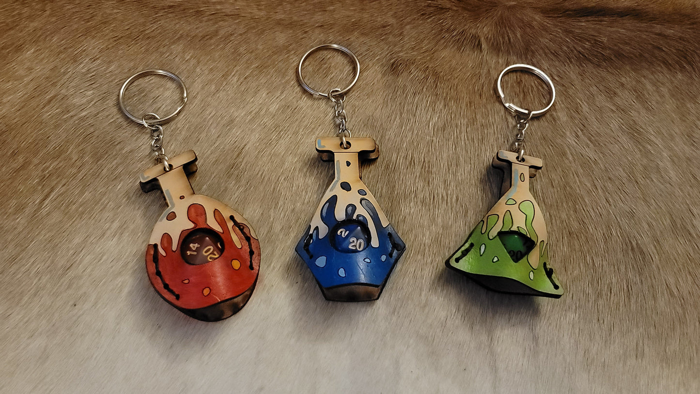 D20 Dice Keychain Holder Holster Carrying Enclosure for Roleplaying Games