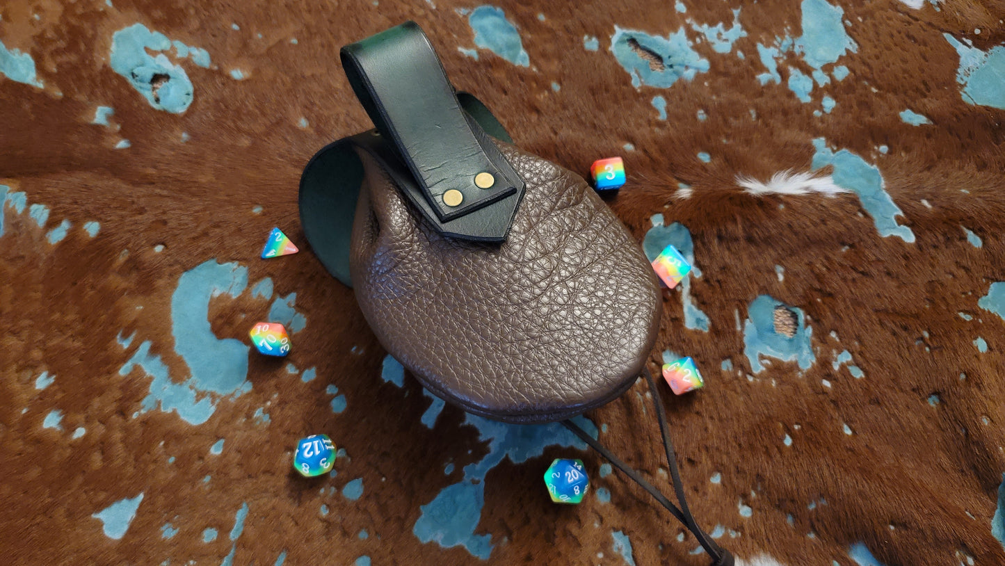 Large Celtic Dragon Leather Dice Bag