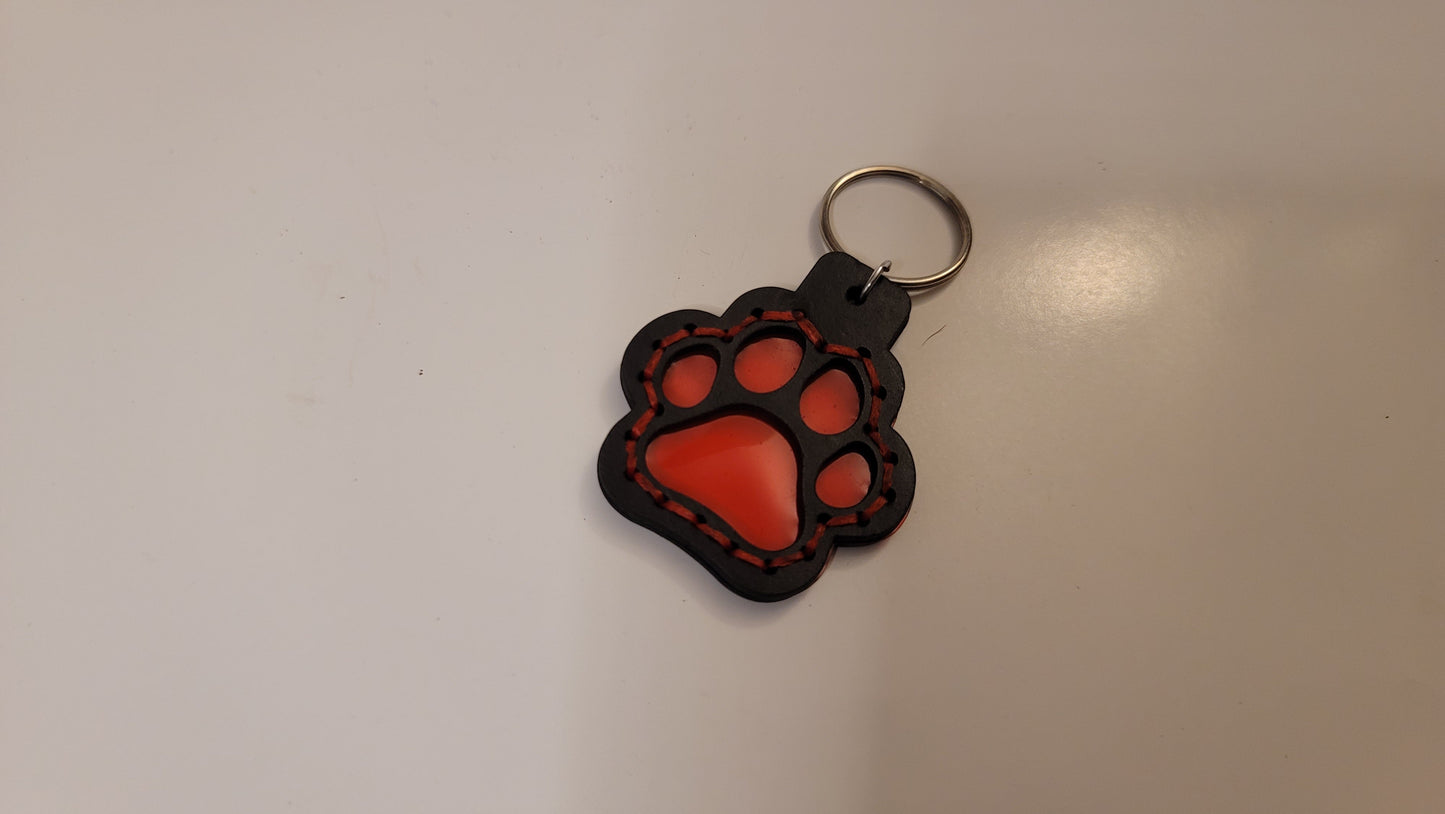 Tough Hide See-Through Windowed Pawprint Keychains Fob
