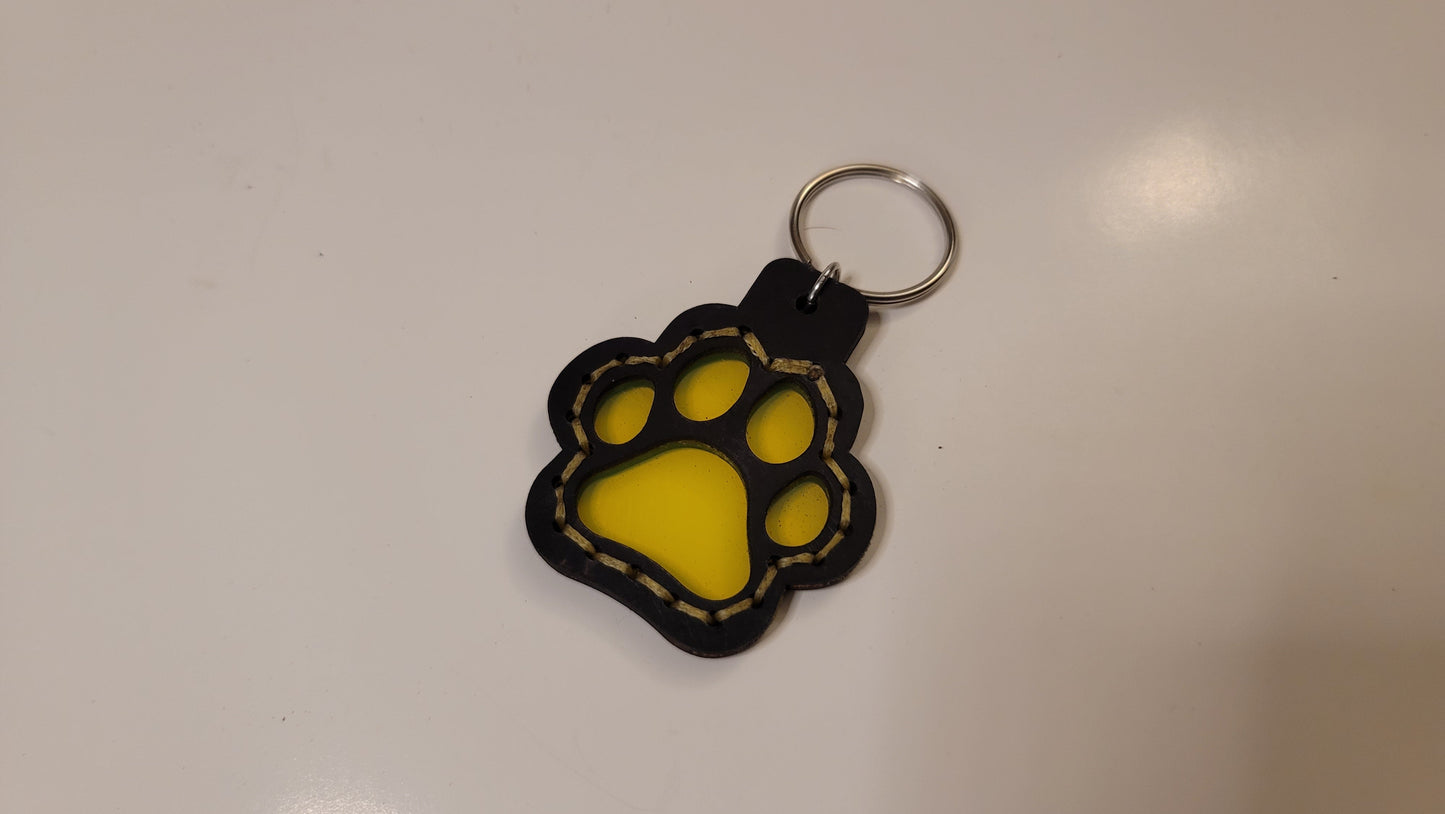 Tough Hide See-Through Windowed Pawprint Keychains Fob