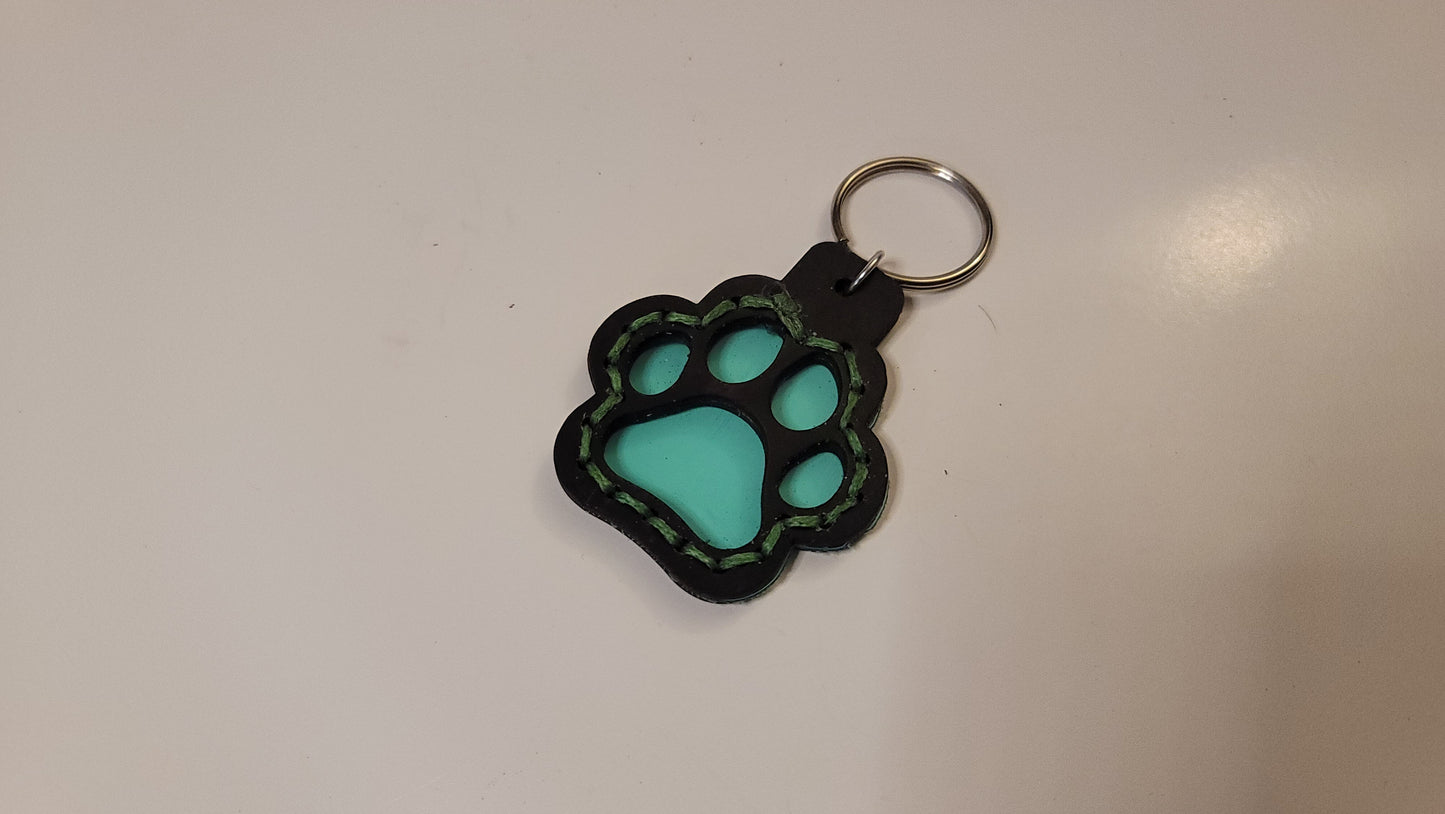 Tough Hide See-Through Windowed Pawprint Keychains Fob
