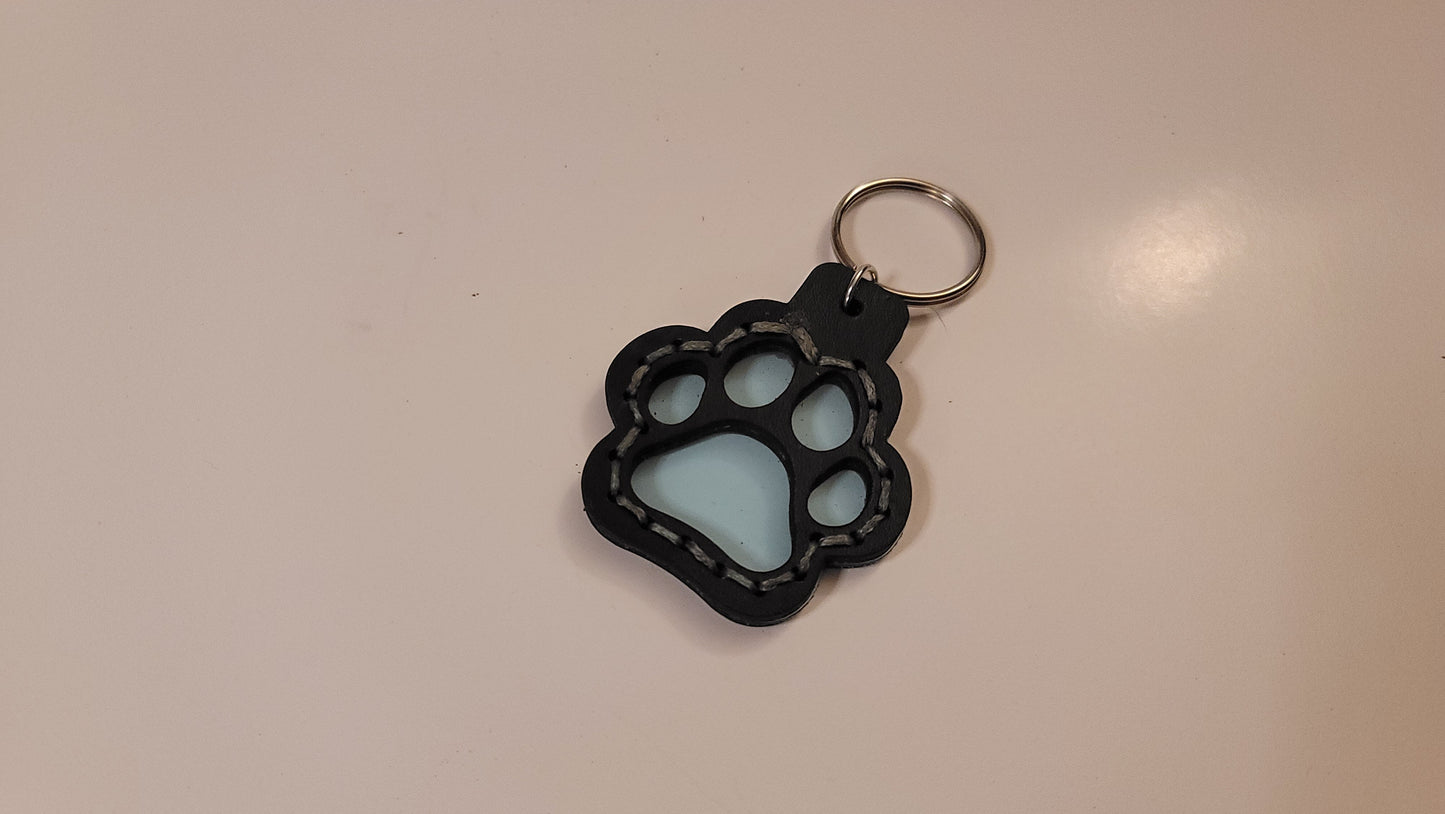 Tough Hide See-Through Windowed Pawprint Keychains Fob