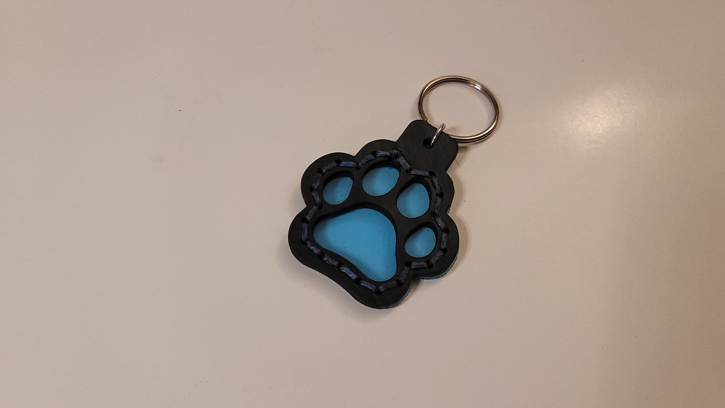 Tough Hide See-Through Windowed Pawprint Keychains Fob