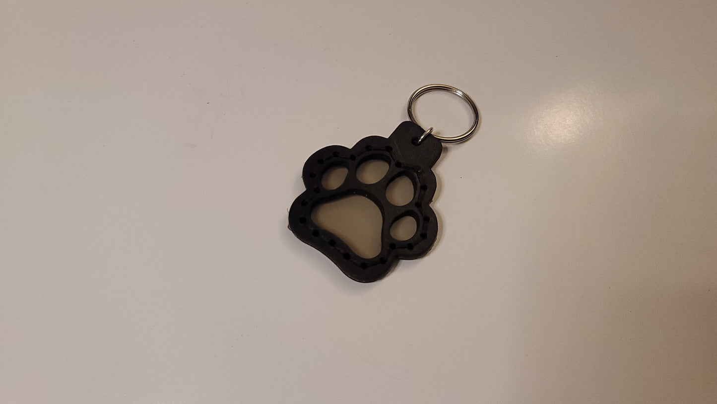 Tough Hide See-Through Windowed Pawprint Keychains Fob