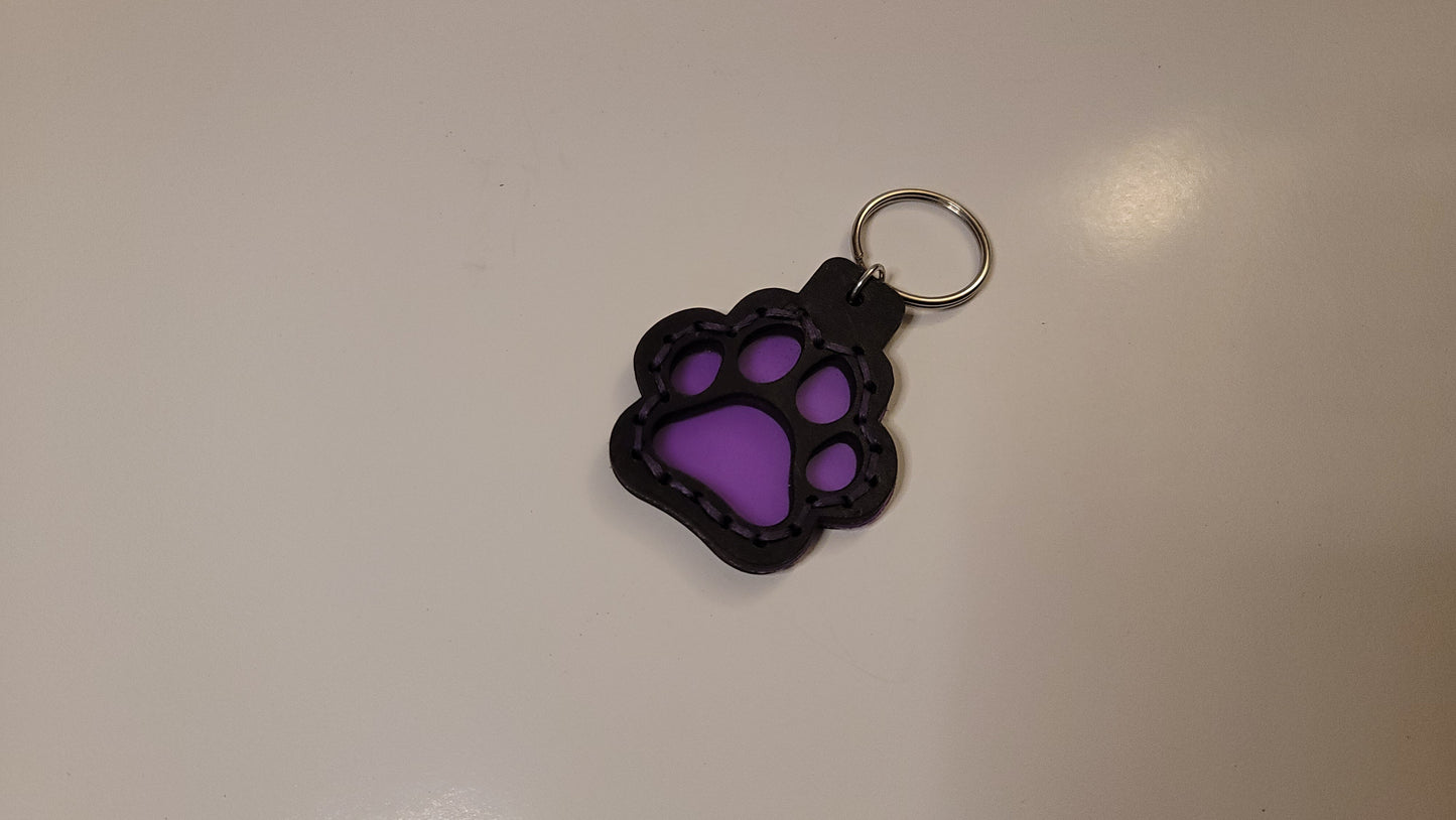 Tough Hide See-Through Windowed Pawprint Keychains Fob