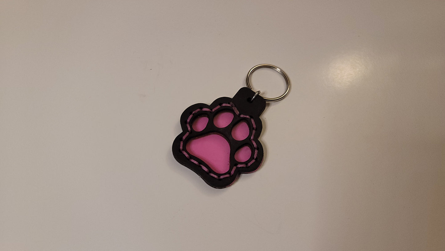 Tough Hide See-Through Windowed Pawprint Keychains Fob