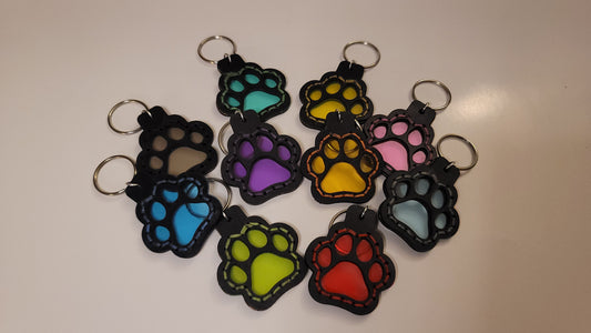 Tough Hide See-Through Windowed Pawprint Keychains Fob