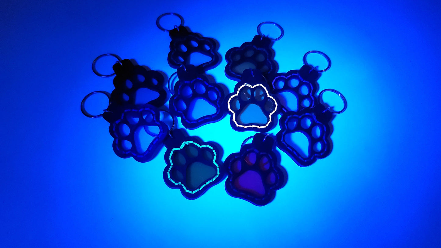 Tough Hide See-Through Windowed Pawprint Keychains Fob