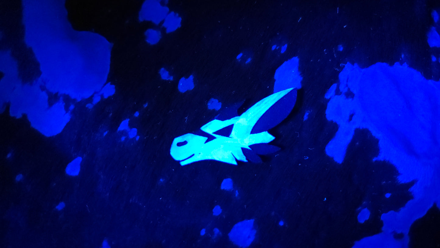 Furry Dutch Angel Dragon UV GLOW Leather Pins Lapel