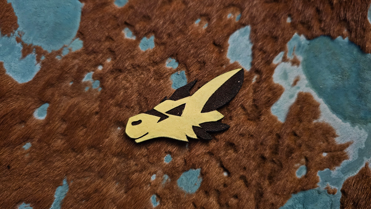 Furry Dutch Angel Dragon UV GLOW Leather Pins Lapel