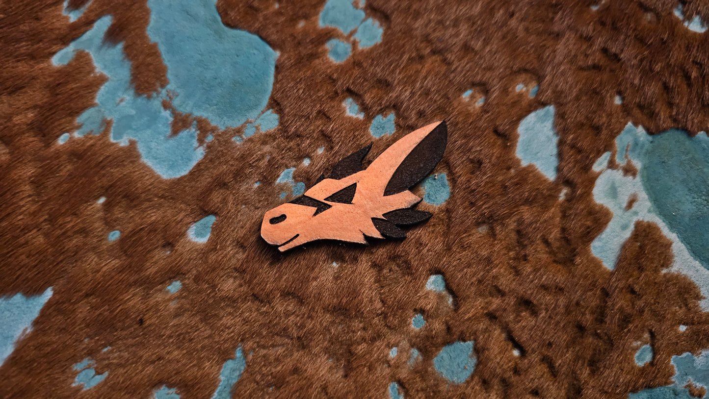 Furry Dutch Angel Dragon UV GLOW Leather Pins Lapel