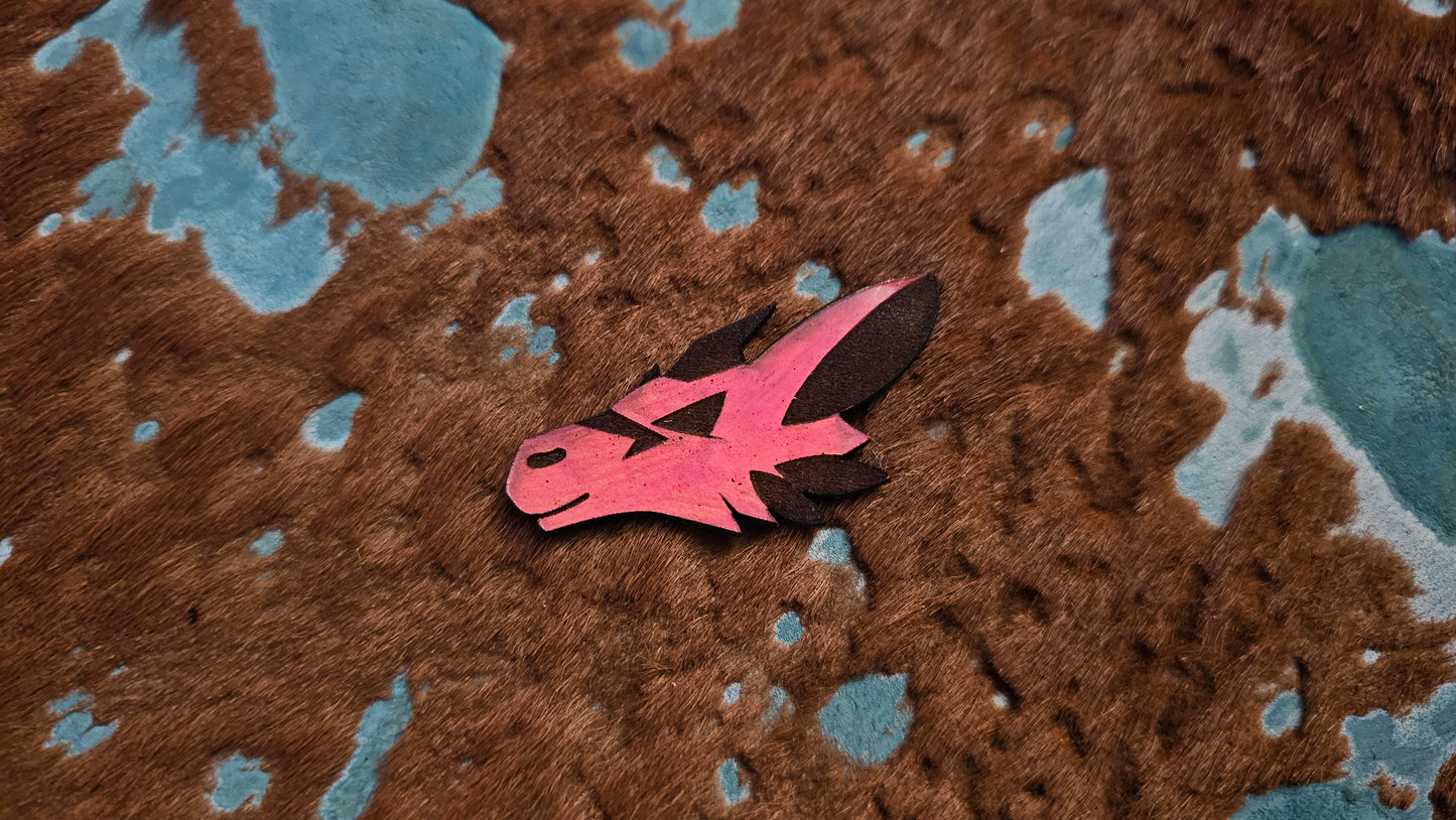 Furry Dutch Angel Dragon UV GLOW Leather Pins Lapel