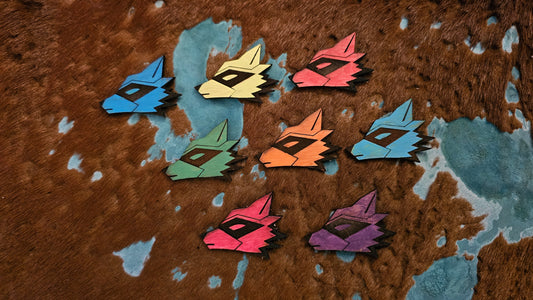 Furry Raccoon UV GLOW Leather Pins Lapel