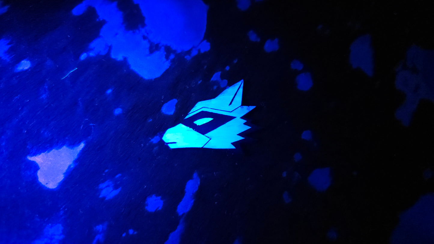 Furry Raccoon UV GLOW Leather Pins Lapel