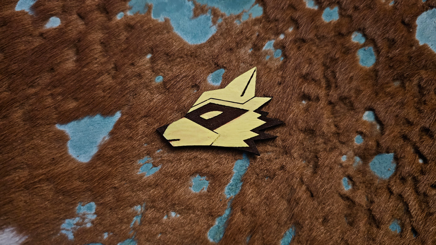 Furry Raccoon UV GLOW Leather Pins Lapel