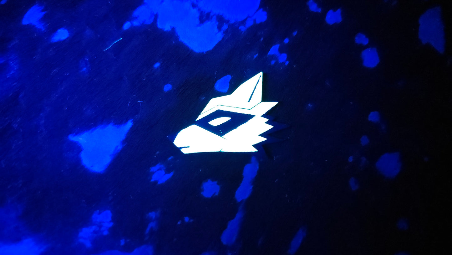 Furry Raccoon UV GLOW Leather Pins Lapel
