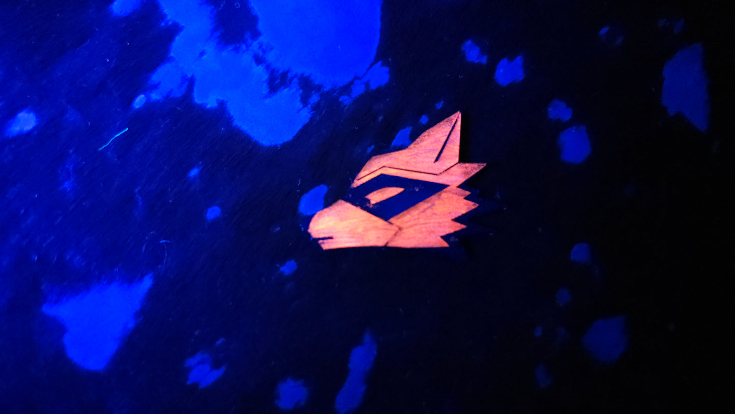 Furry Raccoon UV GLOW Leather Pins Lapel
