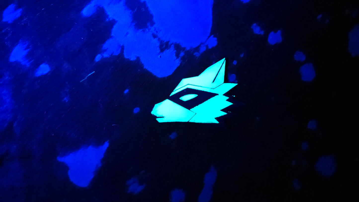 Furry Raccoon UV GLOW Leather Pins Lapel