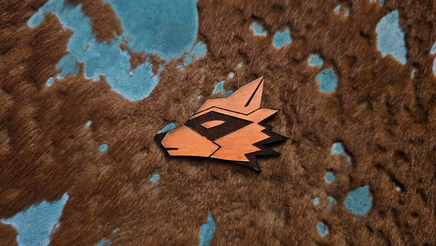 Furry Raccoon UV GLOW Leather Pins Lapel