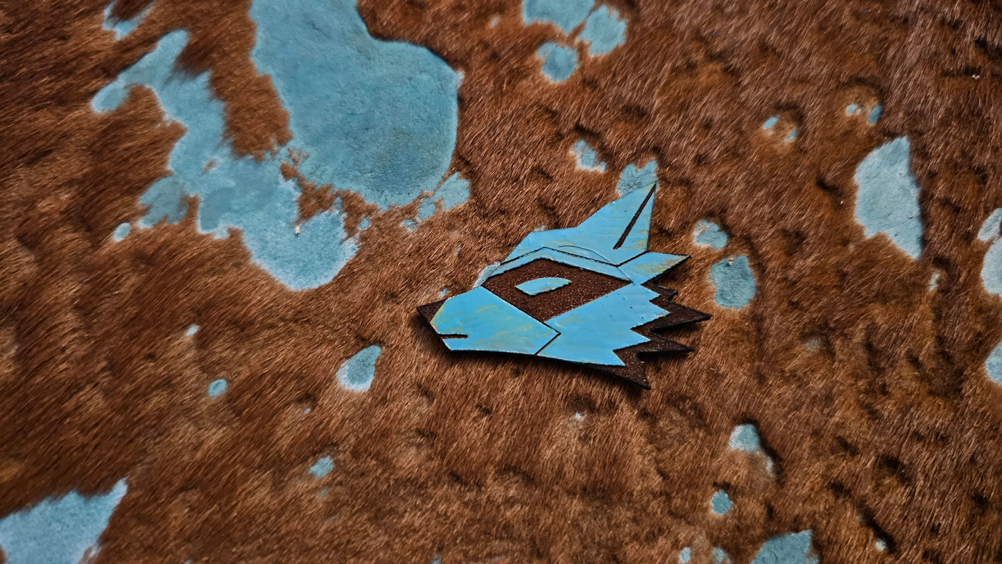 Furry Raccoon UV GLOW Leather Pins Lapel