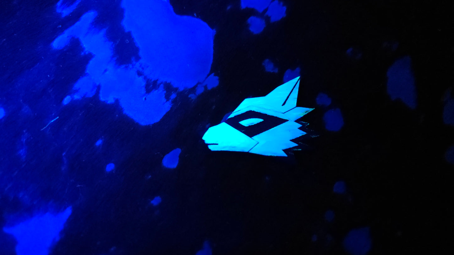 Furry Raccoon UV GLOW Leather Pins Lapel