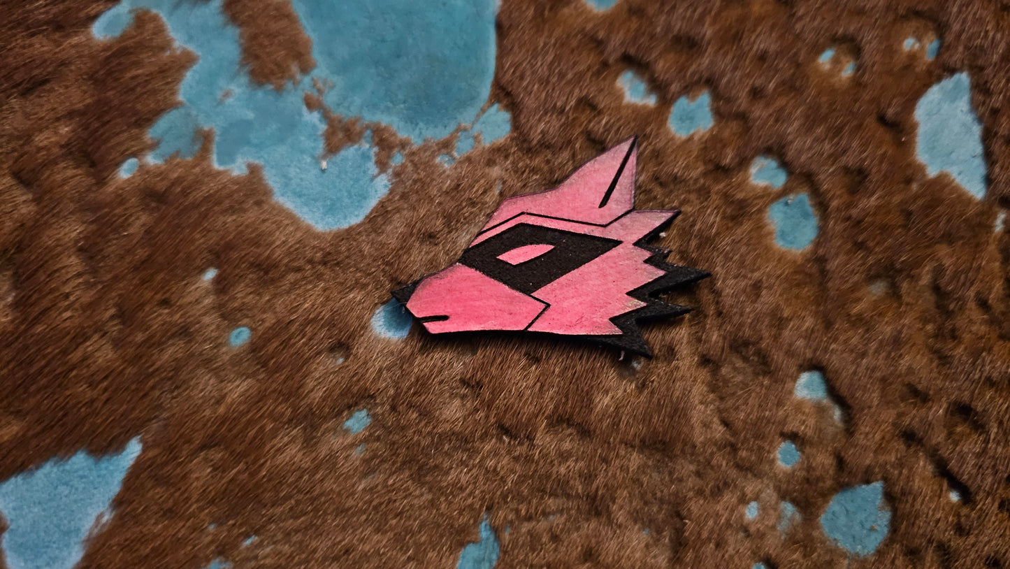 Furry Raccoon UV GLOW Leather Pins Lapel